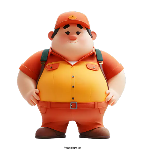 [Transparent Background PNG]A 3D illustration of a delivery man