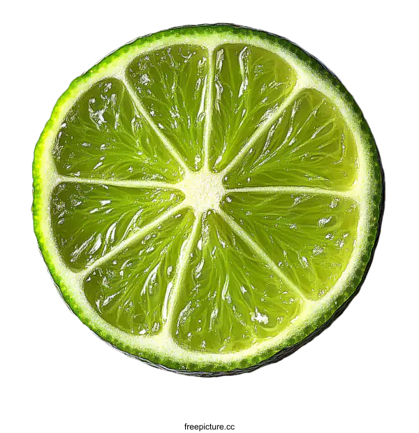 [Transparent Background PNG]Close up of a Lime Slice Detail