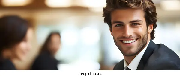 Portrait of a Man Smiling in a Suit