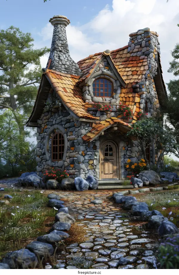 Charming Stone Cottage in a Forest Setting