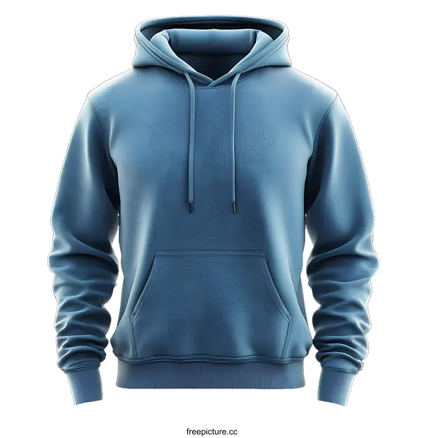 [Transparent Background PNG]Blank Dusty Blue Hoodie Design Mockup