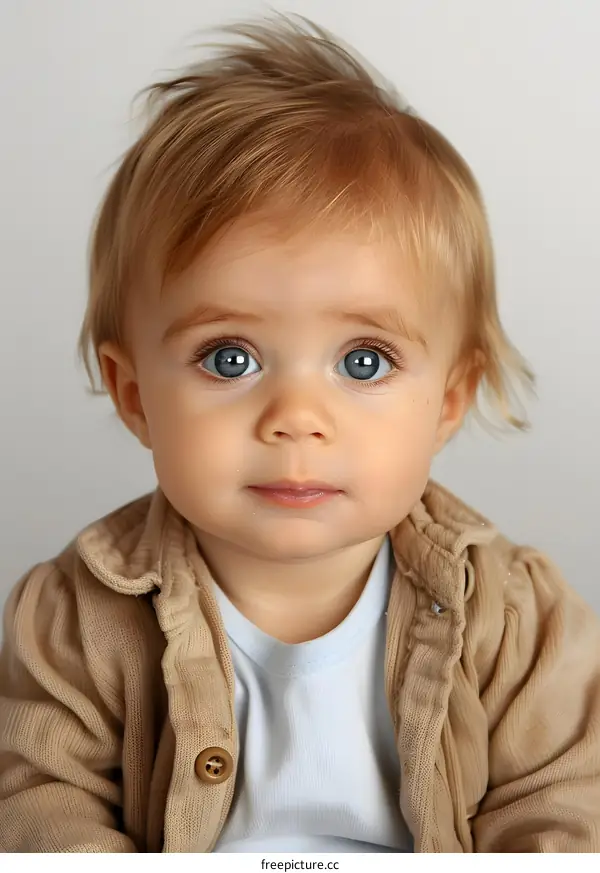 Portrait of a blonde baby boy