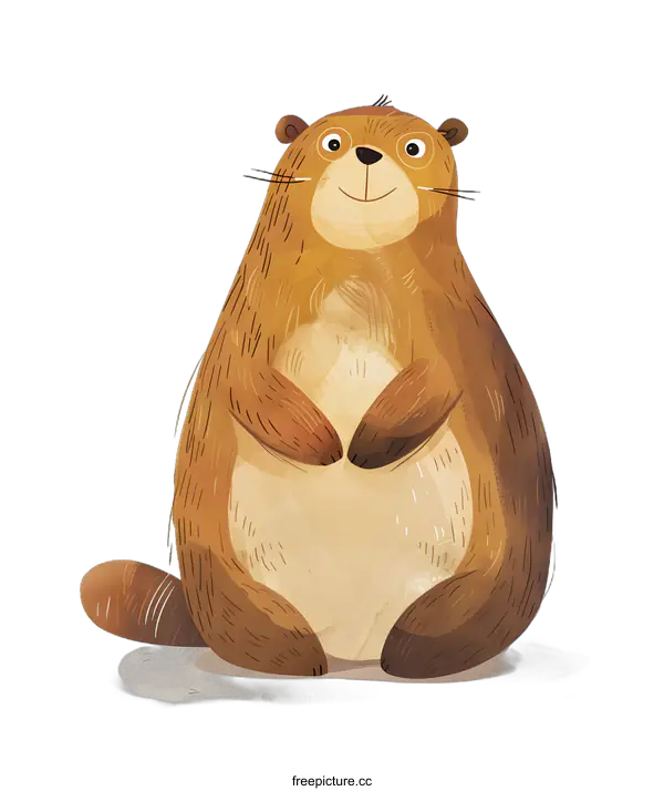 [Transparent Background PNG]Cute Cartoon Illustration Of A Groundhog