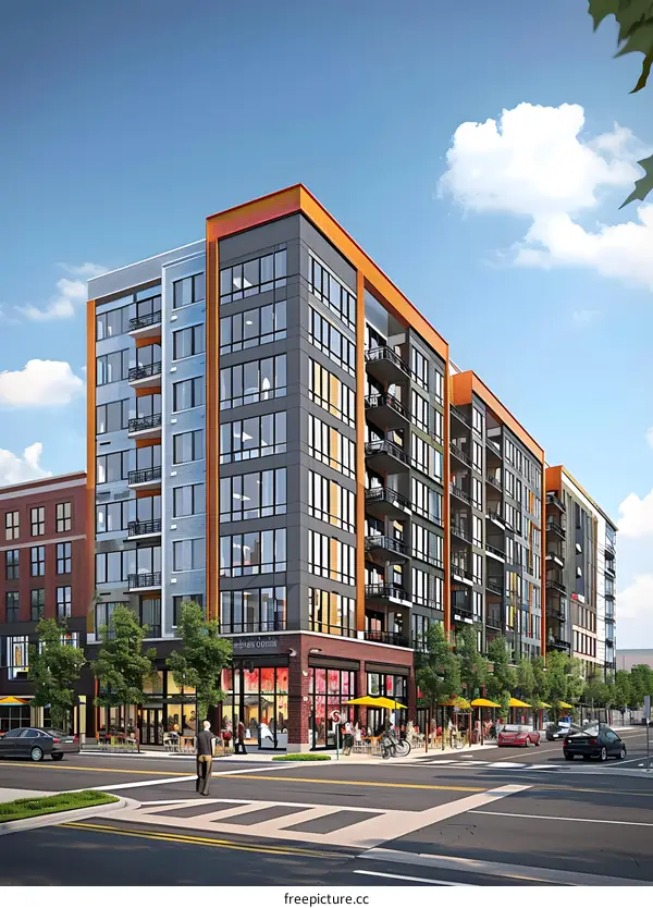 apartment building with street view