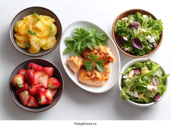 Healthy Fresh Food Plate Arrangement