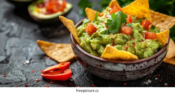 Homemade Guacamole with Tortilla Chips