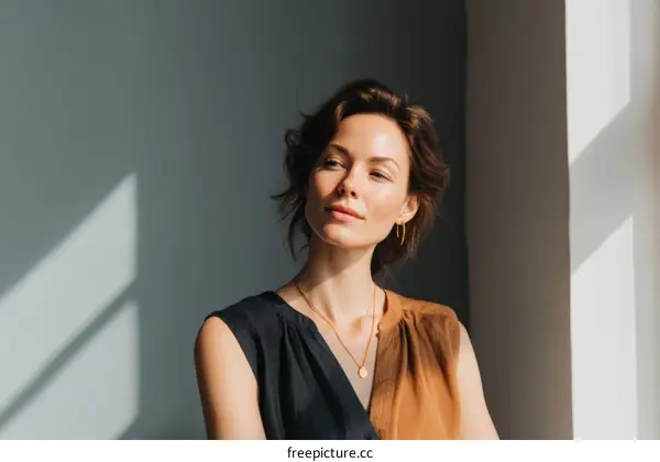 Woman in a Stylish and Natural Outfit