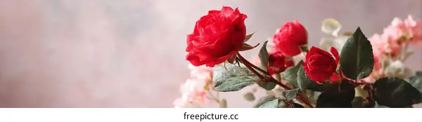 Beautiful Red Roses Bouquet Close-up