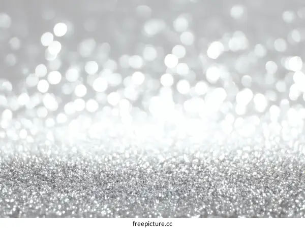 Silver Glitter Background with Bokeh Effects
