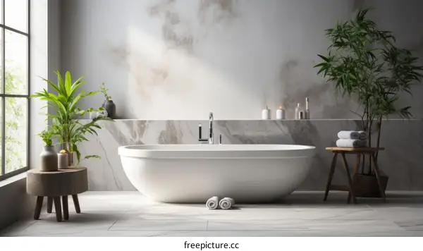 Bathroom Decor with Abundant Plants and Natural Light Pours In