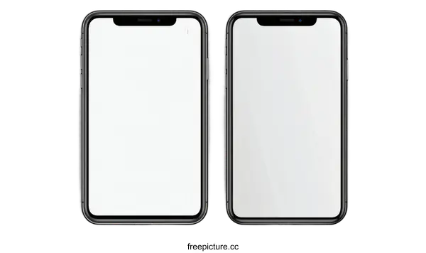 [Transparent Background PNG]Two Modern Smartphone Mockups