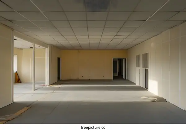 Empty Office Room Under Construction