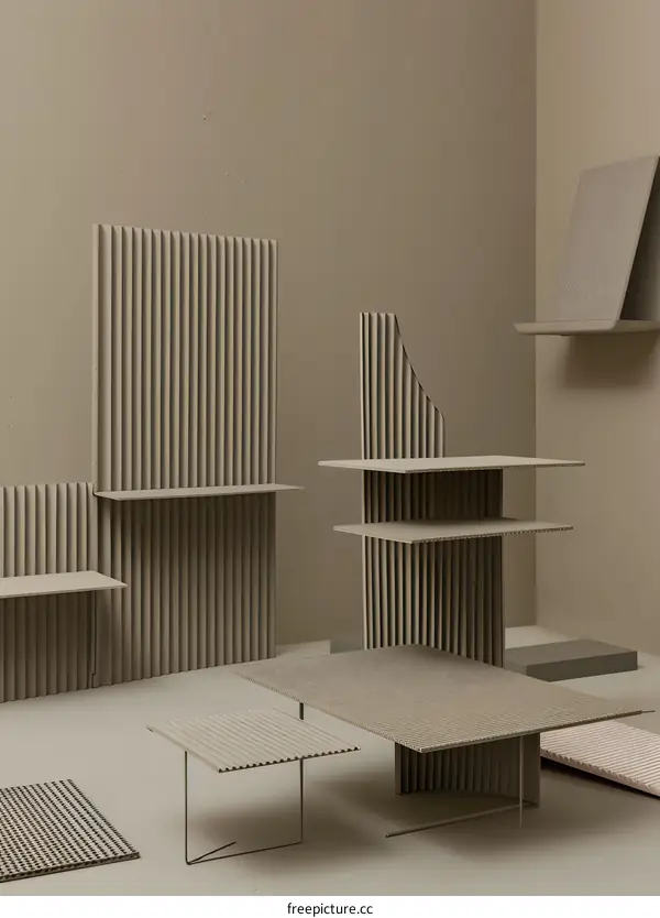 Abstract Minimalist Interior Design With Geometric Shapes