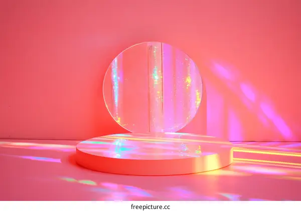Pink Neon Geometric Display Stand