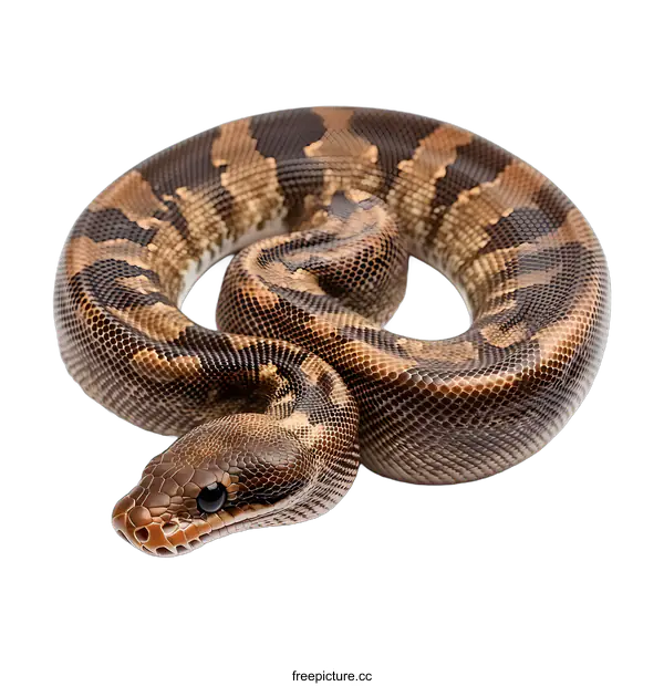 [Transparent Background PNG]Close Up of a Brown and Black Snake