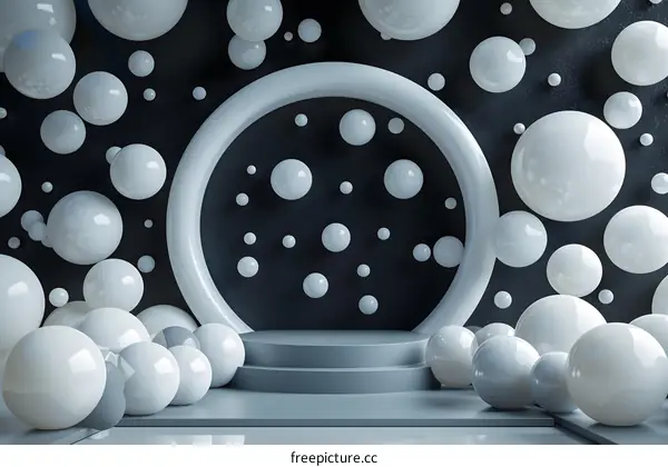 3D Ring Geometric Background