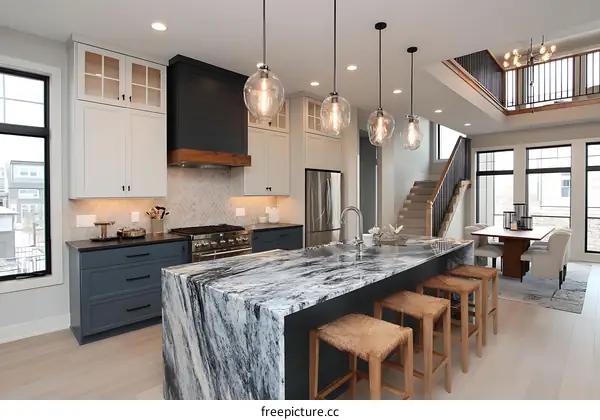 Modern Kitchen Design with Stylish Granite Countertop