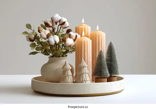 Christmas Decorative Arrangement on a Tray