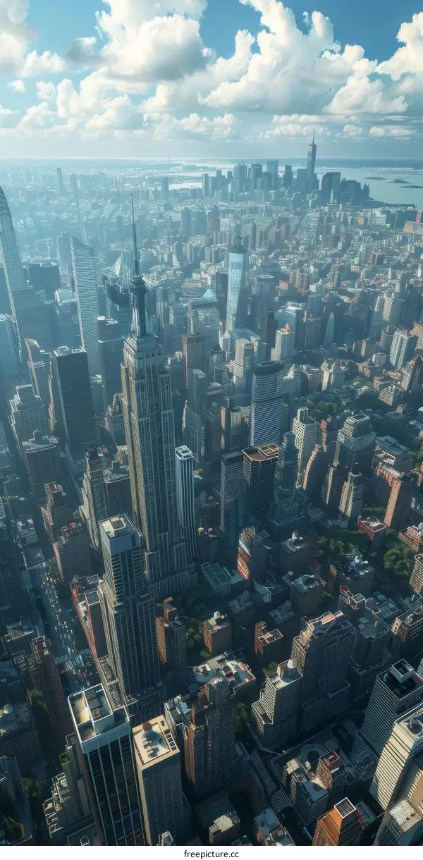Aerial View of New York City Skyline