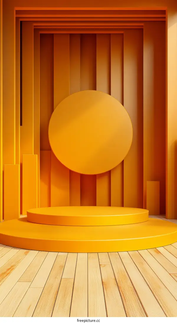 Stylish Yellow Geometric Display Podium