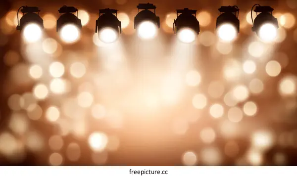 Stage Lighting Background Illustration with Bokeh