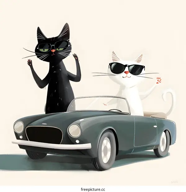 Cool Cats on a Road Trip