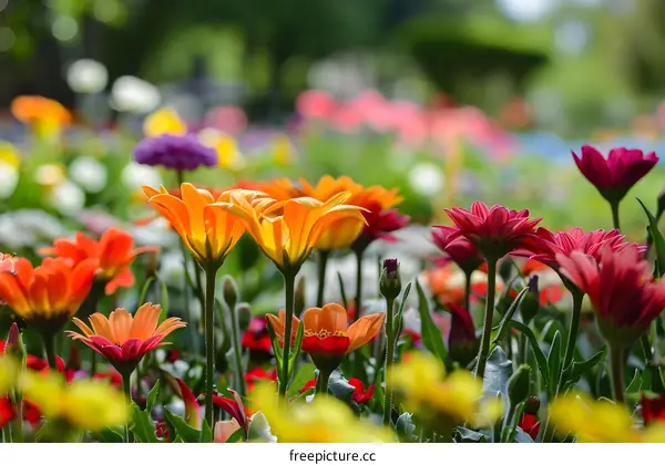 Colorful Flowers Blooming in a Garden