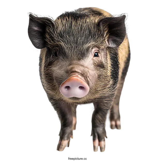 [Transparent Background PNG]Close Up Of A Piglet With Black And Brown Fur