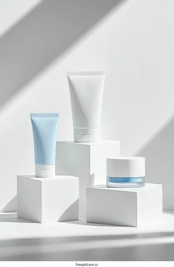 Cosmetic Products Display with Soft Light