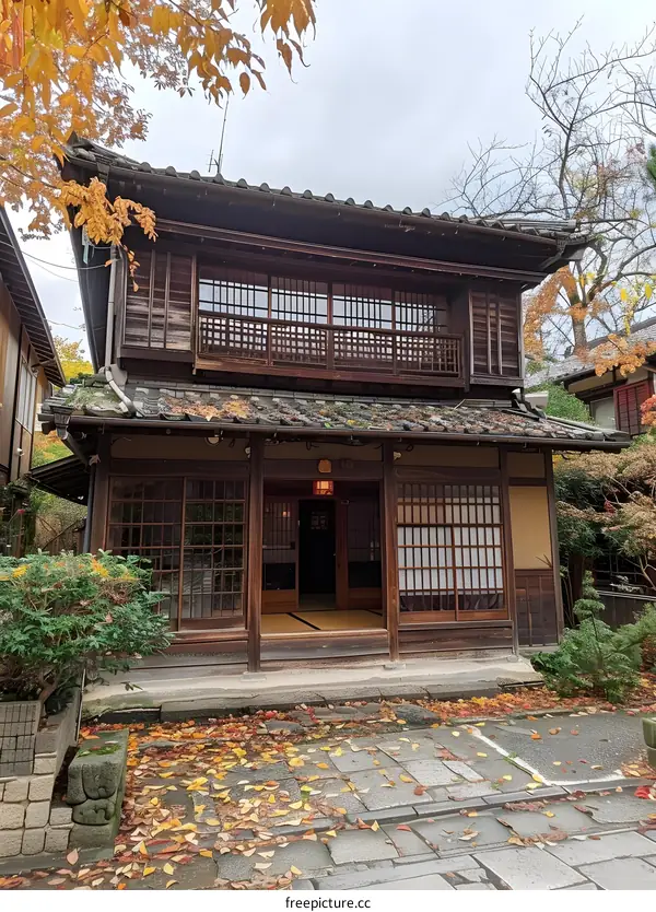 A traditional Japanese house with a beautiful garden