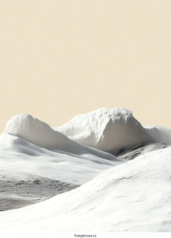 Minimalist Abstract Mountain Landscape in White and Yellow