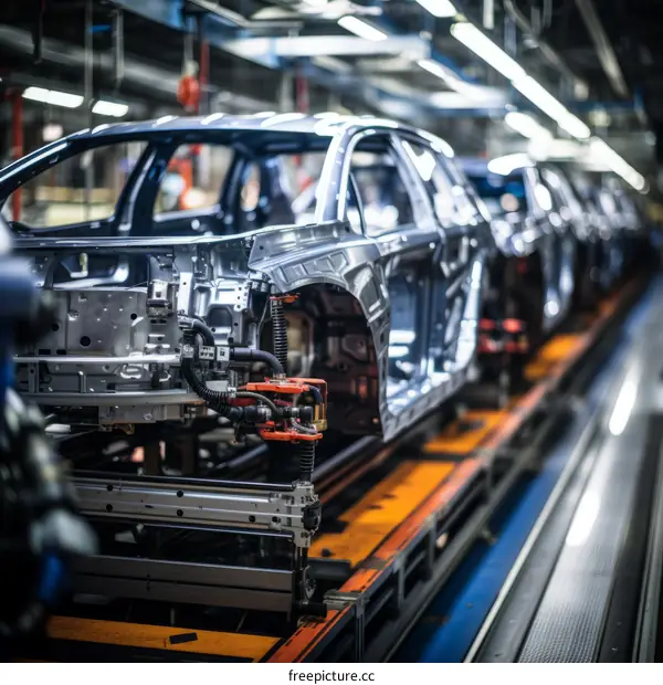 Robotic Assembly Line in Automotive Production