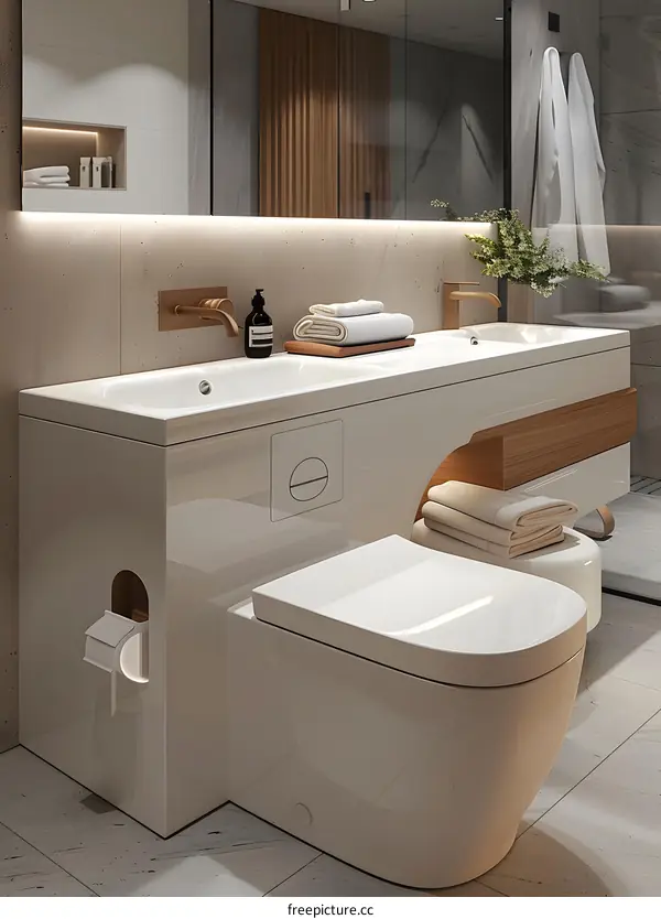 IKEA modern minimalist bathroom cabinet design renderings