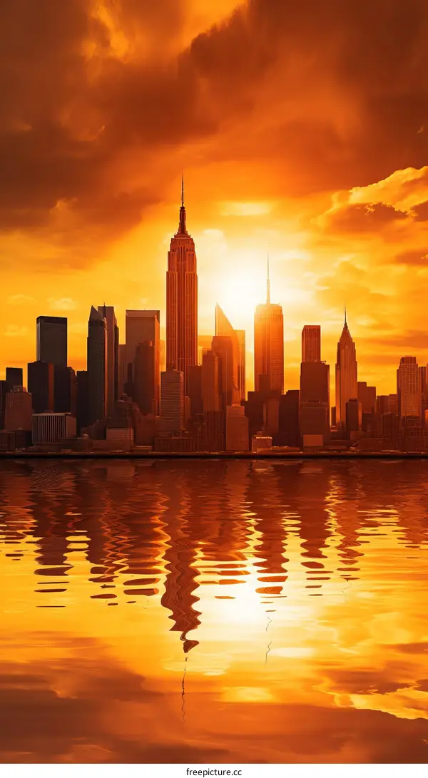 Manhattan Skyline at Sunset