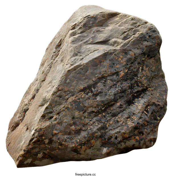 [Transparent Background PNG]Large Brown Boulder Isolated On White Background