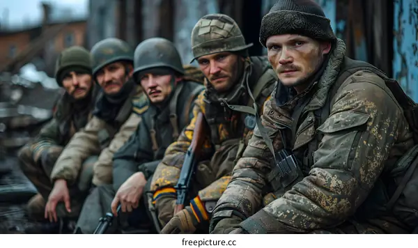 Ukrainian soldiers in the Donbas region of eastern Ukraine.