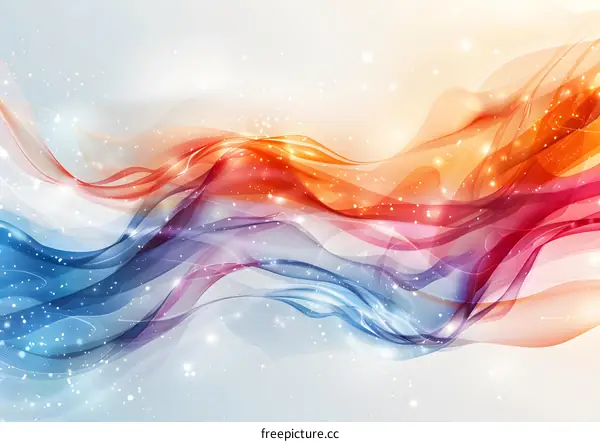 Abstract colorful light waves background