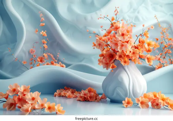 Peach Blossom Arrangement in a Vase