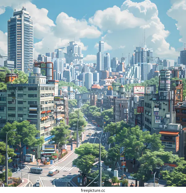 A cyberpunk city street