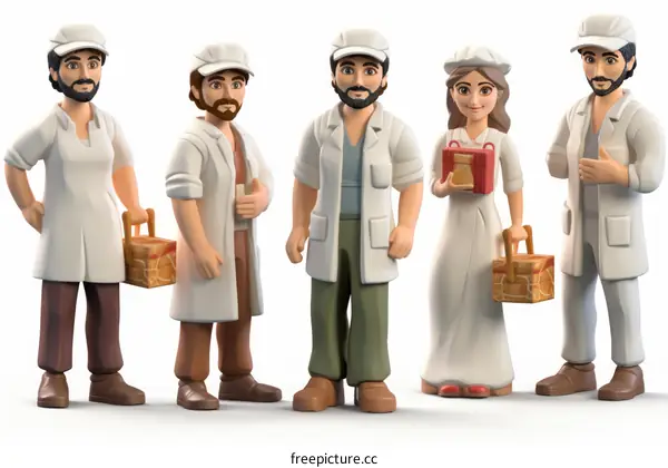 A group of people in lab coats