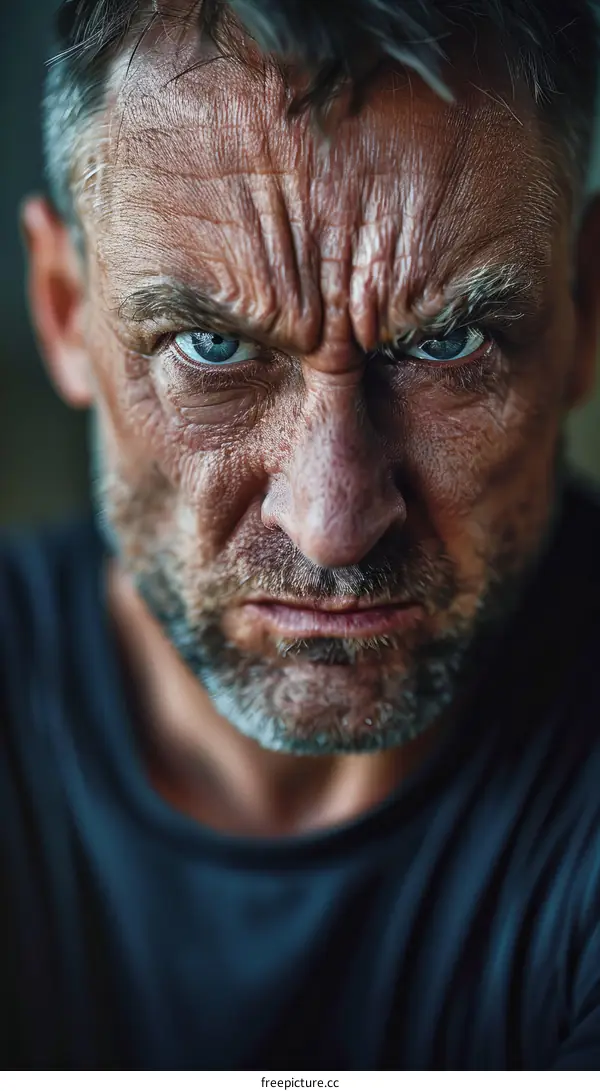 Close-up Portrait of a Caucasian Man