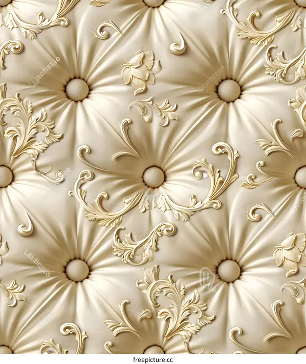 beige leather浮雕花卉