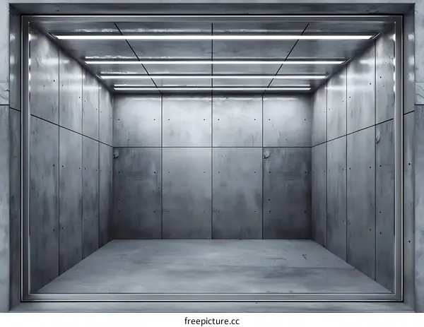 Concrete Room with Fluorescent Lights
