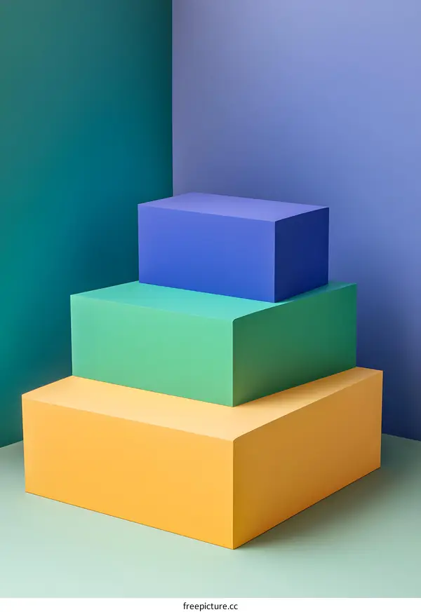 Abstract Colorful Cubes Background Minimalist Design