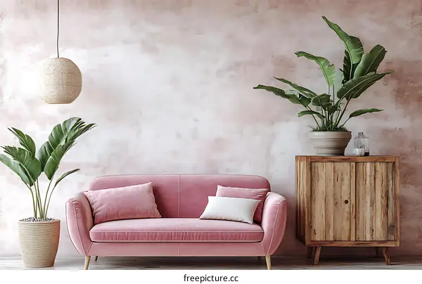 Pink Living Room Interior Design