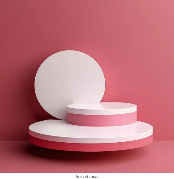 Abstract Geometric Pink and White Product Display