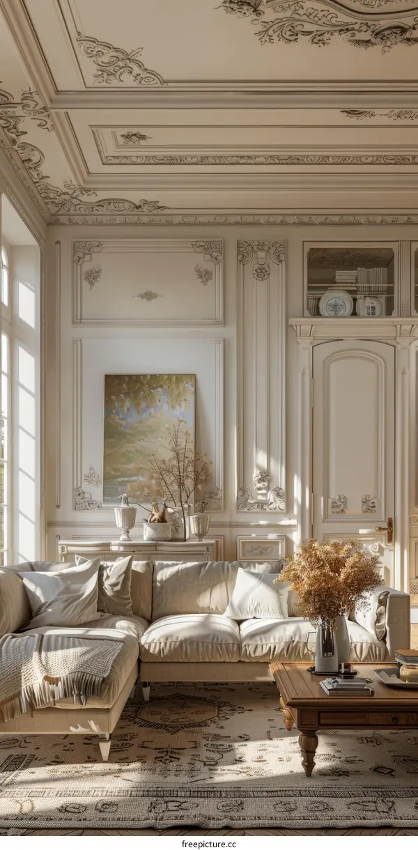Classic Ornate Living Room Interior Design