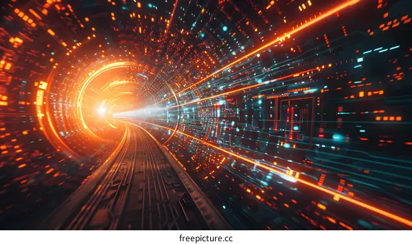 futuristic technology tunnel