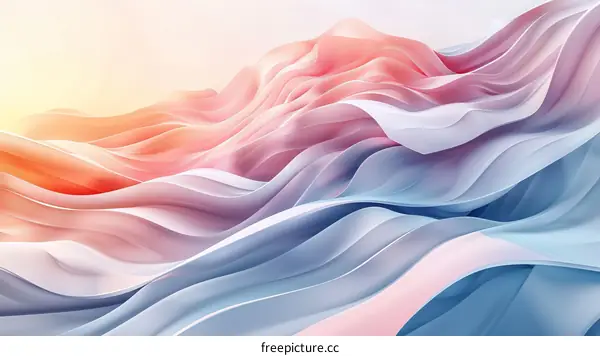 Colorful 3D rendering of a mountainous landscape
