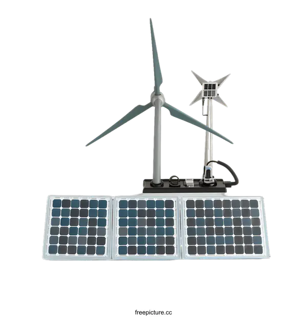 [Transparent Background PNG]Renewable Energy Model Illustration